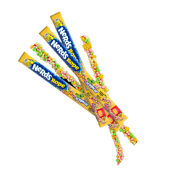 Nerds Ropes Tropical 26 gr. (jelly crunchy cu fructe tropicale)