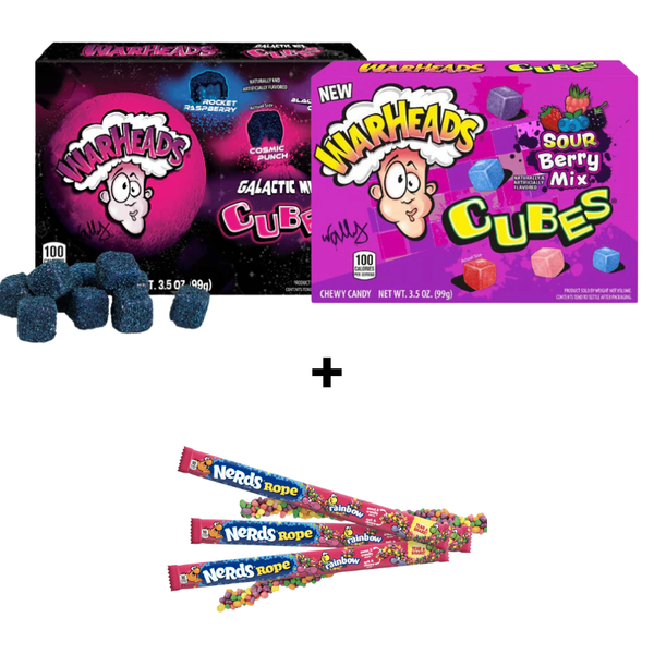 Bomboane acrișoare Warheads 2+1 NERDS GRATUIT