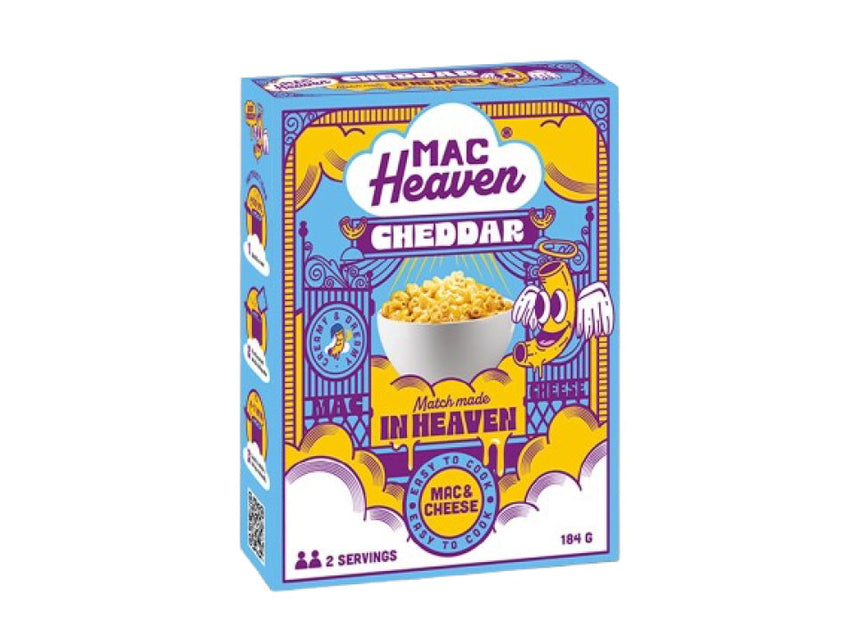 MacHeaven Cheddar 184 g (macaroni cremoși cu brânză Cheddar intens aromată)