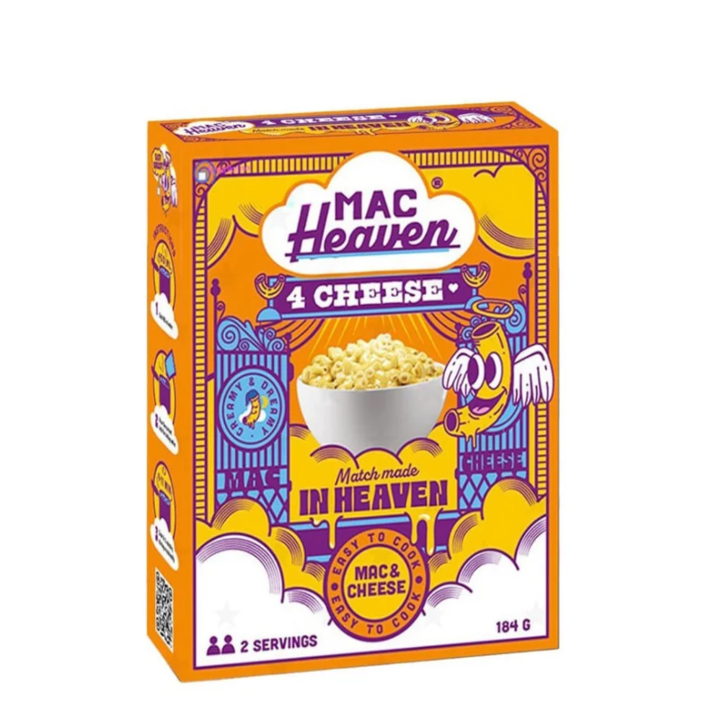 MacHeaven Four Cheese 184 g (macaroni cremoși cu un amestec delicios de patru brânzeturi)