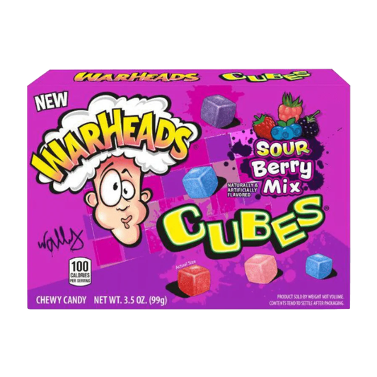 Warheads Box Sour Berry Mix Cubes 99 gr. (jeleuri acrisoare cu afine)