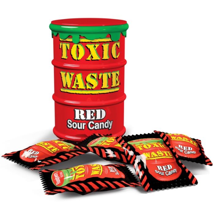 Toxic Waste Red Sour Candy 42 gr. (bomboane acrisoare)