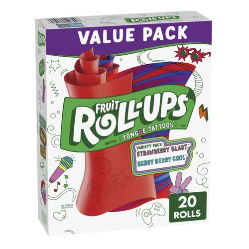 Fruit Roll‑Ups Strawberry/Berry 283 g (jeleuri dulci cu arome de căpșuni și fructe de pădure)